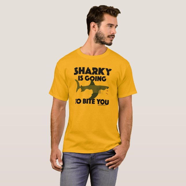 Sharky Is Going To Bite You Design - Men's Basic T T-Shirt (Front Full)