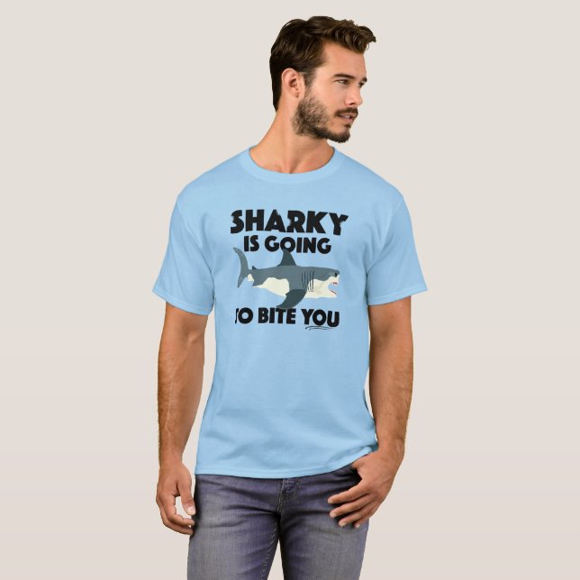 Sharky Is Going To Bite You Design - Men's Basic T T-Shirt (Front Full)