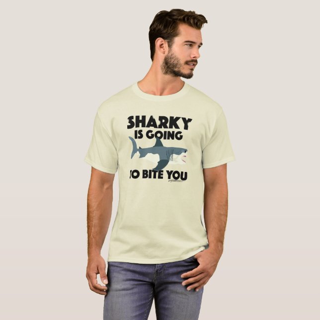 Sharky Is Going To Bite You Design - Men's Basic T T-Shirt (Front Full)
