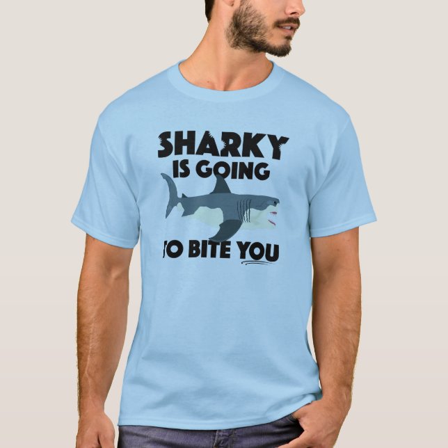 Sharky Is Going To Bite You Design - Men's Basic T T-Shirt (Front)