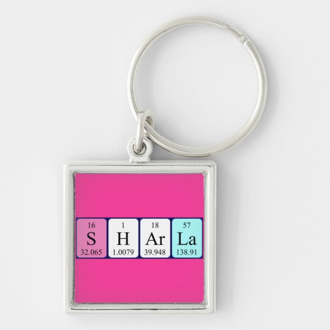 Sharla periodic table name keyring (Front)