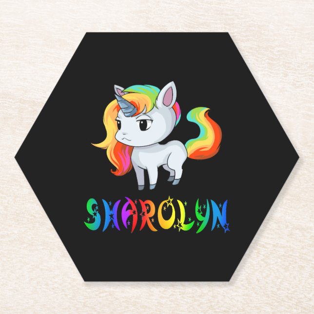 Sharolyn Unicorn Paper Coaster (Front)
