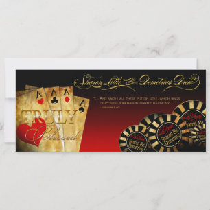 Sharon & Demetrius LINEN Las Vegas Deluxe Red Invitation