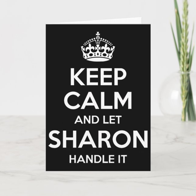 Sharon Keep Calm Personalised Name Funny Birthday  Card (Front)