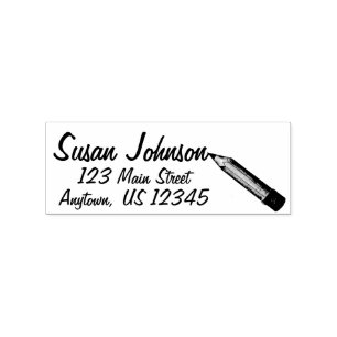Sharp #2 Pencil School Teacher Writer Address Rubber Stamp