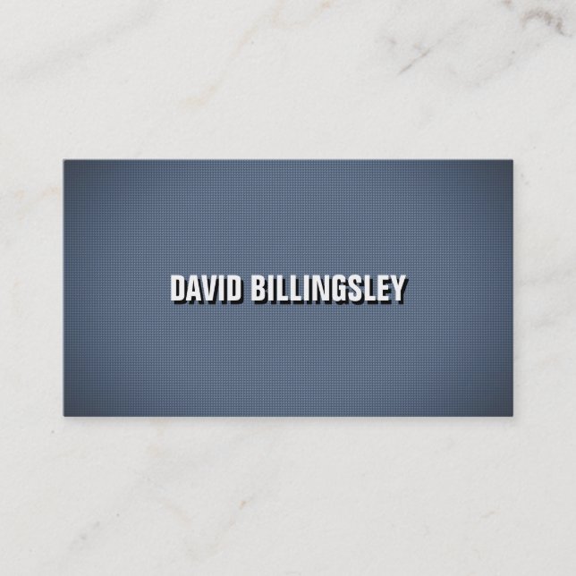 Sharp and Clean Shadow Text on Blue Texture Business Card (Front)
