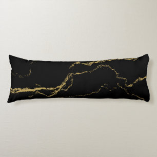 Sharp Black and Gold Marble Body Cushion