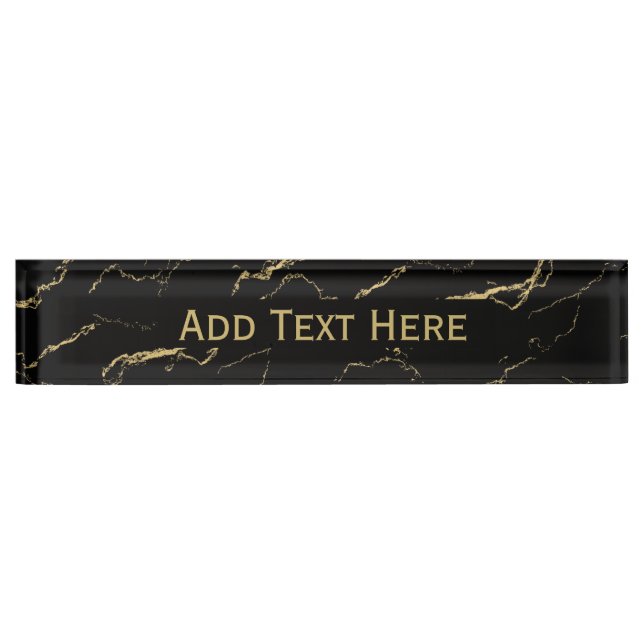 Sharp Black and Gold Marble Nameplate (Front)