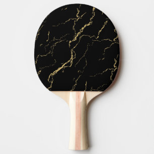 Sharp Black and Gold Marble Ping Pong Paddle