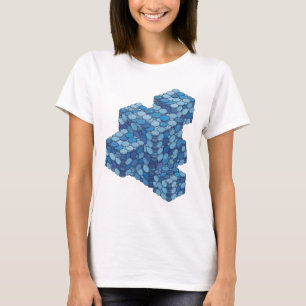 Sharp Blue BLUE COINS STAIRS Bold Design T-Shirt