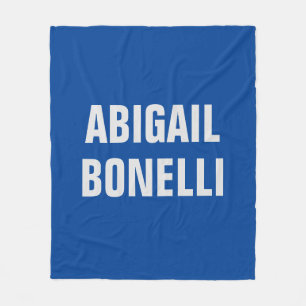 Sharp bold custom excellent minimalist name blue fleece blanket