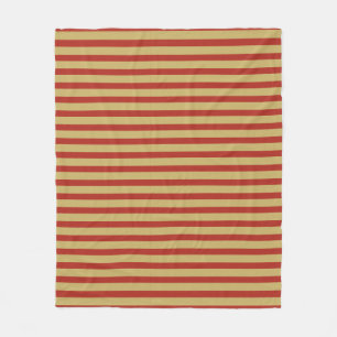 Sharp bold custom minimalist gold red colour lines fleece blanket