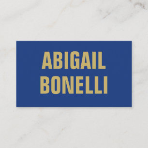 Sharp bold custom minimalist name gold blue colour enclosure card