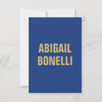 Sharp bold custom minimalist name gold blue colour