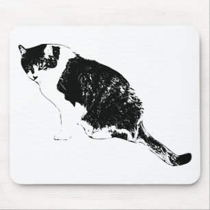 Sharp Cat Ink Pad Fuels Desk Creativity Mouse Pad