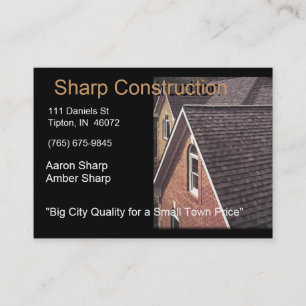 Sharp Construction - Brown and Black Business Card