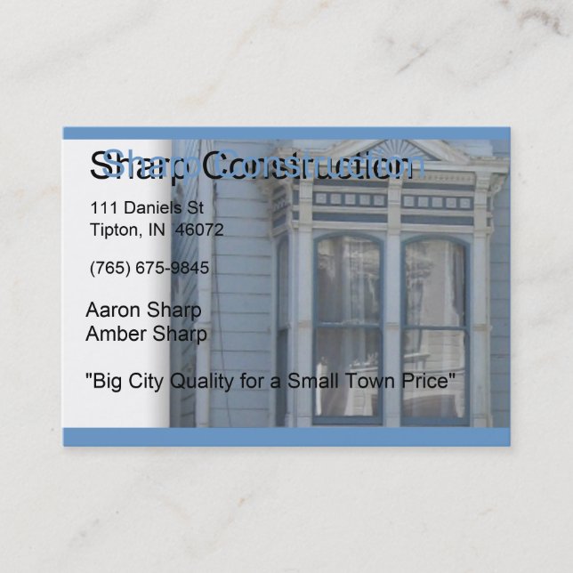 Sharp Construction Business Card (Front)
