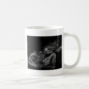 sharp designs. speedway bikeonblack coffee mug