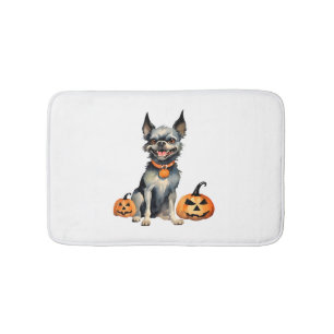Sharp Dog Guards Halloween Pumpkins Premium  Bath Mat