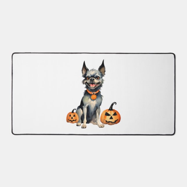 Sharp Dog Guards Halloween Pumpkins Premium  Desk Mat (Front)