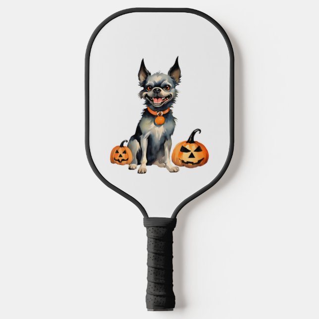 Sharp Dog Guards Halloween Pumpkins Premium  Pickleball Paddle (Front)