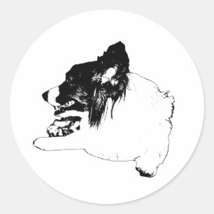 Sharp-Edge Corgi with Fall Energy Classic Round Sticker