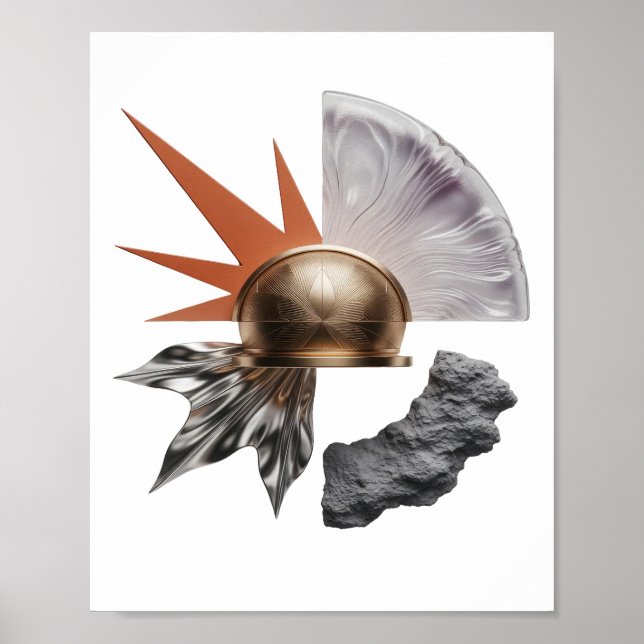 Sharp Gold ABSTRACT ART Art Print (Front)