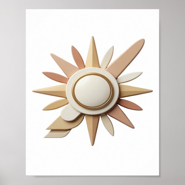 Sharp Gold ABSTRACT ART Graphic Design Poster (Front)
