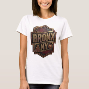 Sharp Gold BRONX NY Slogan Tee