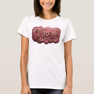 Sharp Gold CALIFORNIA Print T-Shirt