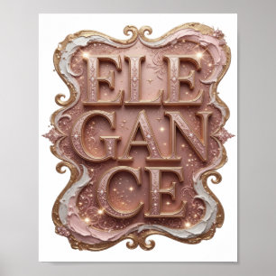 Sharp Gold ELEGANCE Artistic Motif Poster