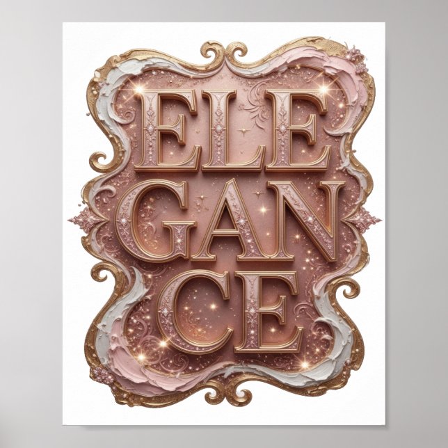 Sharp Gold ELEGANCE Artistic Motif Poster (Front)