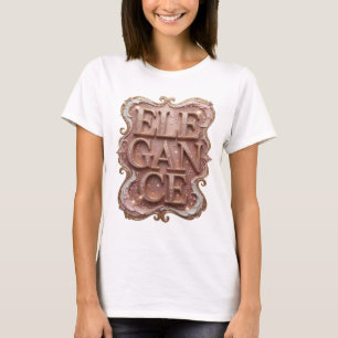 Sharp Gold ELEGANCE Artistic Motif T-Shirt