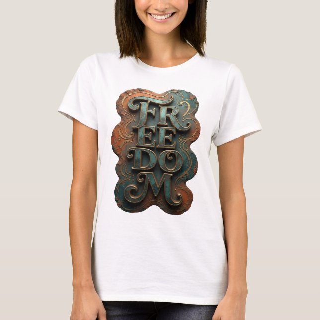 Sharp Gold FREEDOM Slogan Tee (Front)