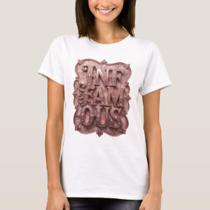 Sharp Gold INFAMOUS 3D Text Art T-Shirt