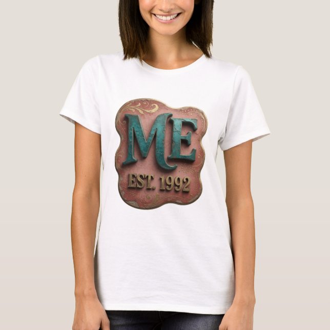 Sharp Gold ME EST 1992 Modern Design T-Shirt (Front)