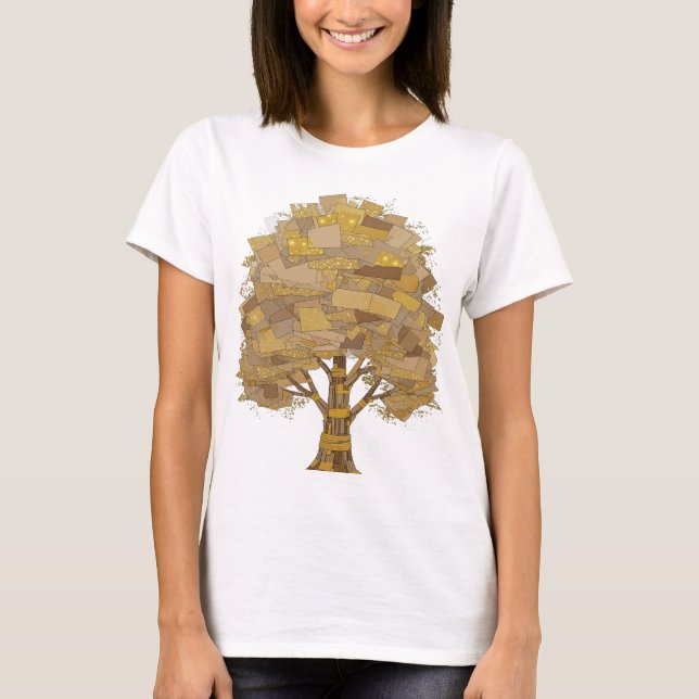 Sharp Grey TREE OF KNOWLEDGE Bold Design T-Shirt (Front)