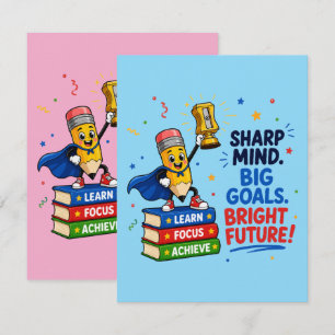 Sharp Mind Big Goals Bright Future Graduation Card