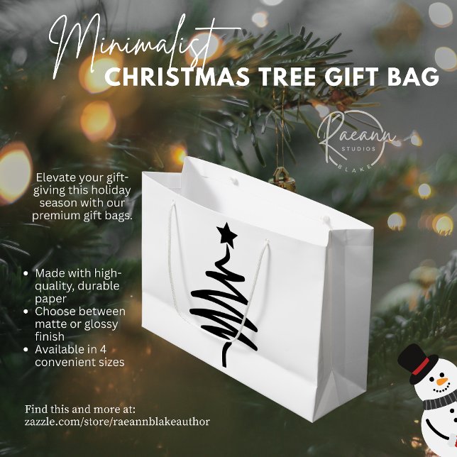 Sharp Minimalist Black Christmas Tree Gift Bags (Creator Uploaded)