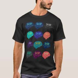 SHARP Multi Colour Brain No Background T-Shirt