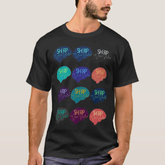 SHARP Multi Colour Brain No Background T-Shirt