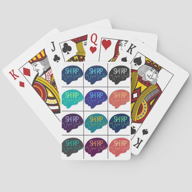 SHARP Multi colour Brain Playing Cards (Back)