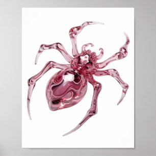 Sharp Pink GLASS SPIDER Design Poster