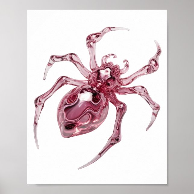 Sharp Pink GLASS SPIDER Design Poster (Front)