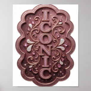 Sharp Pink ICONIC Graphic Design Poster