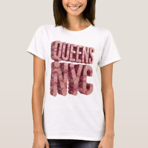 Sharp Pink QUEENS NYC Print T-Shirt