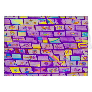 Sharp Purple Bricks Greeting Card