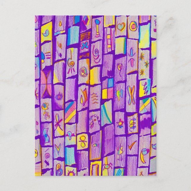 Sharp Purple Bricks Greeting Card (Front)