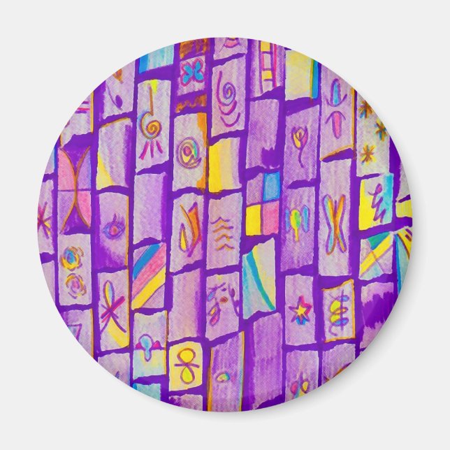 Sharp Purple Bricks Magnet (Front)