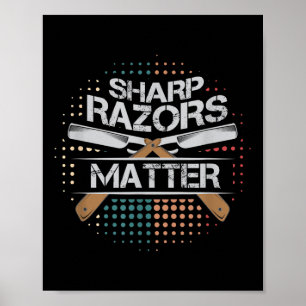 Sharp Razors Barbers Shop Shaving Gift  Poster